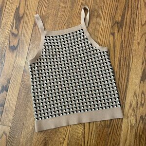 Banana Republic Tan and Black knit top size M